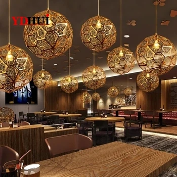 

E27 Replica of Web Etch Modern Pendant Light Shadow Lamp For Living Room Study Kitchen Dining room Silver Golden Copper body