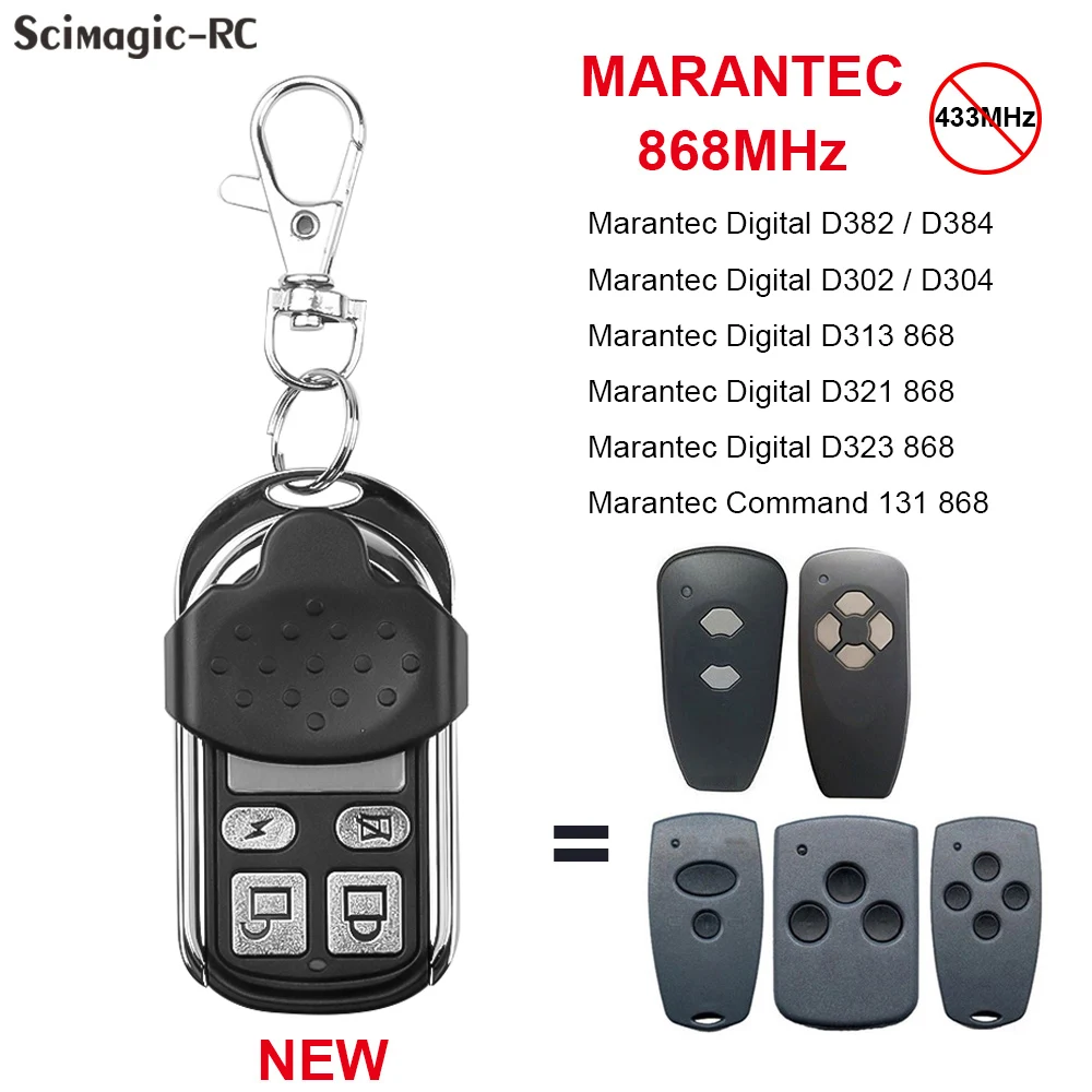 

MARANTEC Digital D382 D384 D302 D304 D313 D321 D323 868 Remote Control Garage Door Opener Marantec Command 131 868MHz Keychain