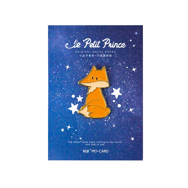 Le Petit Prince серии металлический бейдж с держателем Kawaii Роза маленькая печать лиса декоративный значок - Цвет: 5
