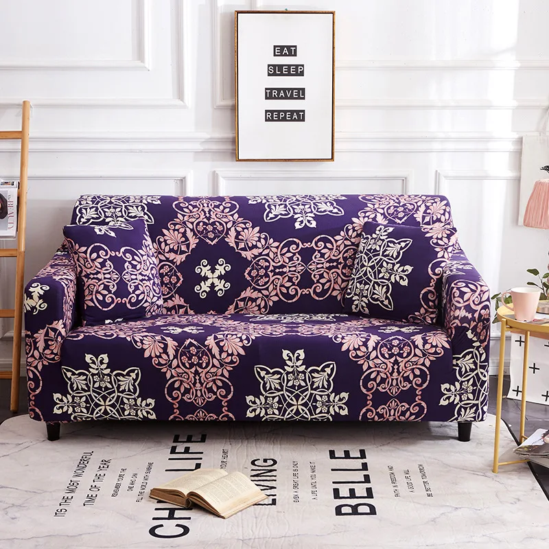 

Printed All Edges Included Sofa Cover Elasticity Sofa Slipcover Sofa Cushion Case Anti-slip Four Seasons Universal All Edges Inc