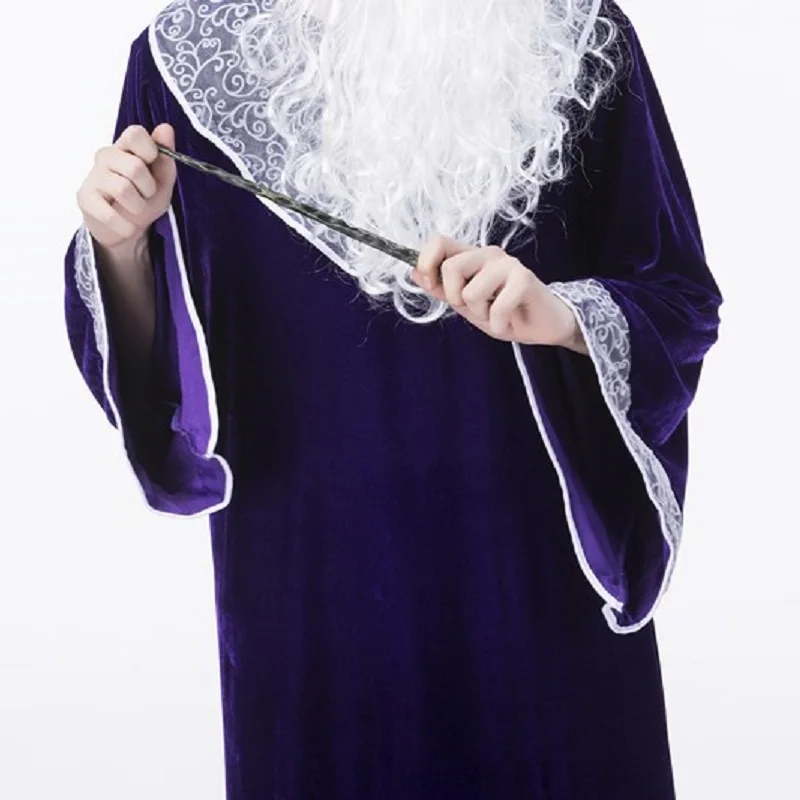 Властелин колец Gandalf волшебник платье Хэллоуин Маг одежда косплей костюм Ролевые вечерние мужские костюмы с шапкой