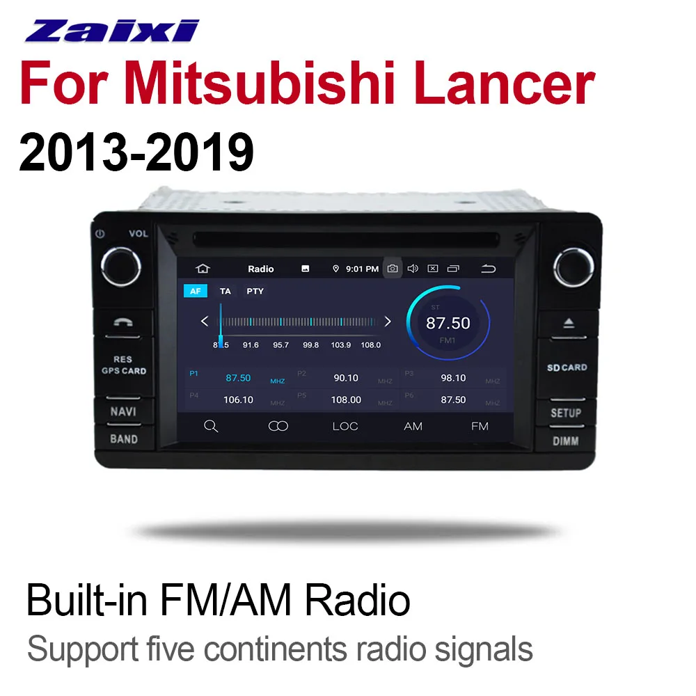 Excellent ZaiXi 7 Android Car Multimedia player 2 Din WIFI GPS Navigation Autoradio For Mitsubishi Lancer 2013~2019 touch screen Bluetooth 2