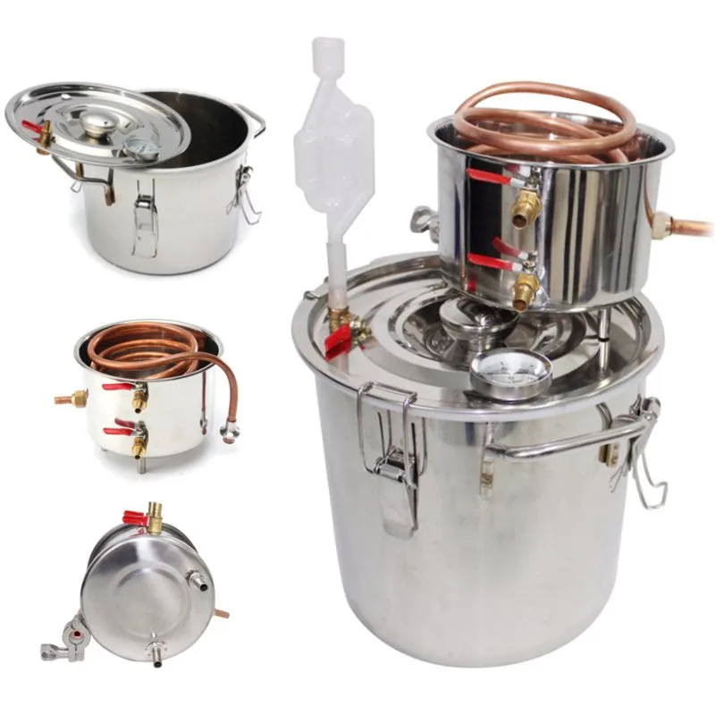 8GAL 35L эффективный дистиллятор Alambic Moonshine алкоголь из нержавеющей меди DIY для