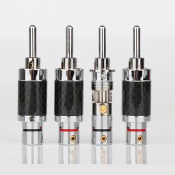 

2pcs / set Cross banana head rhodium plated plug coaxial audio cable plug HIFI HI-END audio signal plug