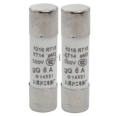 RT18 RT14 14x51 мм Керамика плавкие вставки 500V 6A gG x2pcs