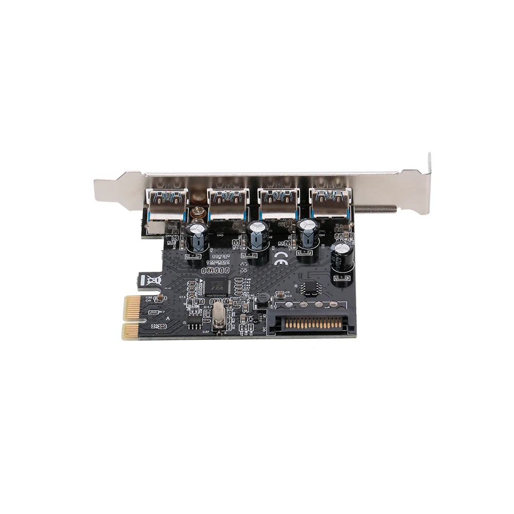 Карта расширения PCI Express к USB3.0 PCI-E к 4 USB3.0 портам адаптер с интерфейсом питания SATA для настольного ПК
