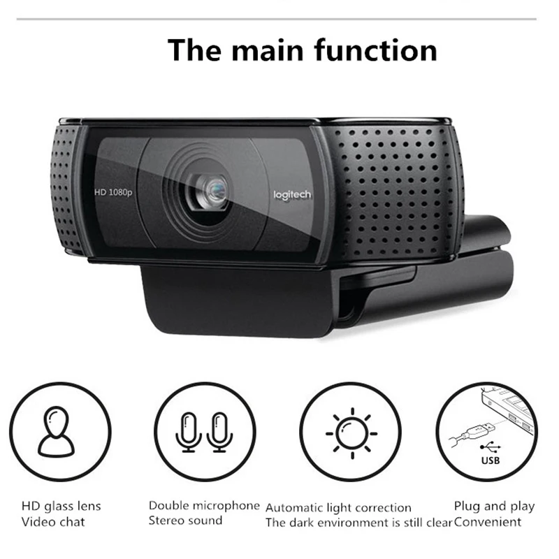 Оригинальная веб камера Logitech C920e HD 1080P с автофокусом Usb со встроенным микрофоном