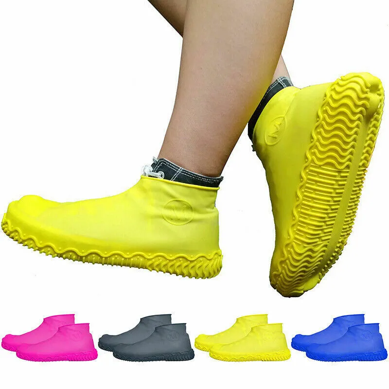 Популярные противоскользящие многоразовые латексные бахилы водонепроницаемые Нескользящие силиконовые цветные уникальные ботинки над обувью