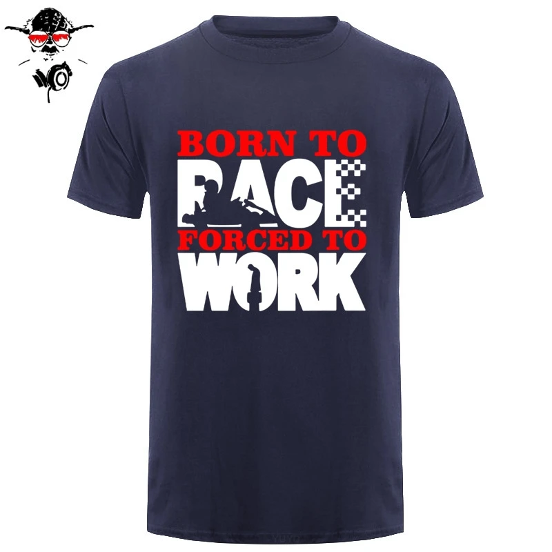 Мужская футболка Born To Racing с надписью forced work Забавные футболки из полиэстера для