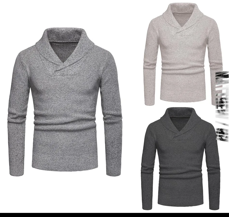 

2020 Men's casual sweater men's V-Neck long sleeve warm sweater men's business casual top A033