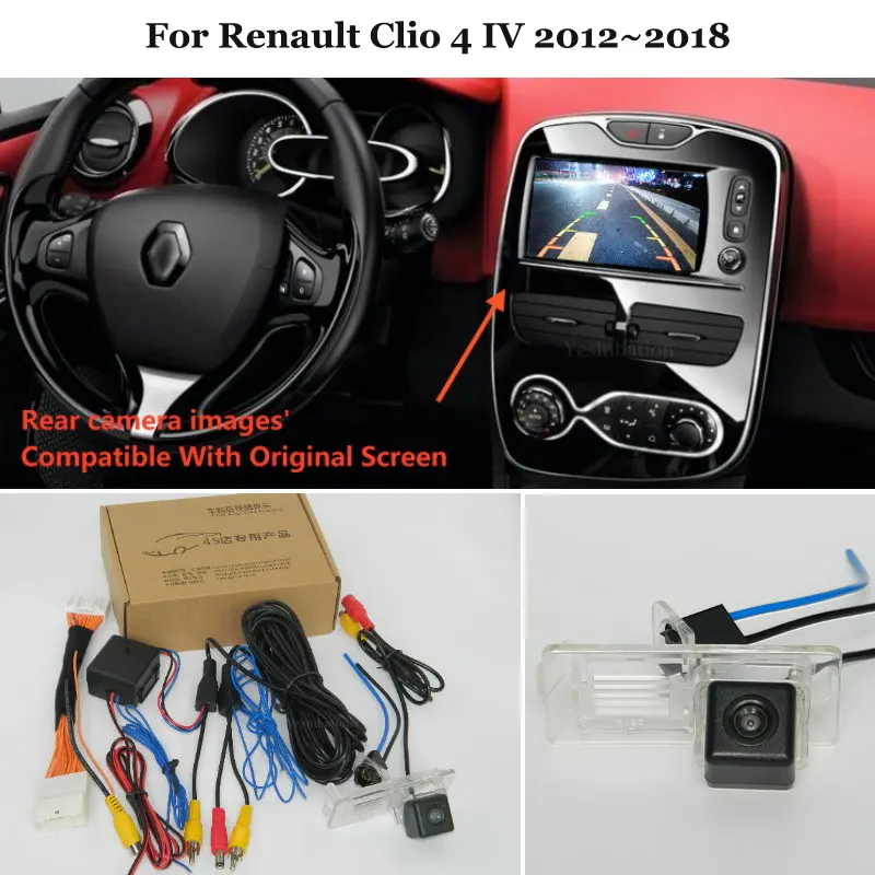 24pins провод заднего вида Камера для Renault Clio 4 IV 2012~ подключения заводской Экран резервного копирования парковки заднего вида C Камера