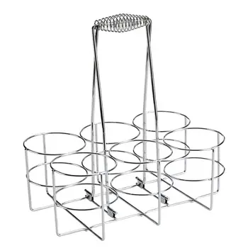 

bottle rack 25cm x 17cm x 35cm metal chromed for 6 bottles in color box