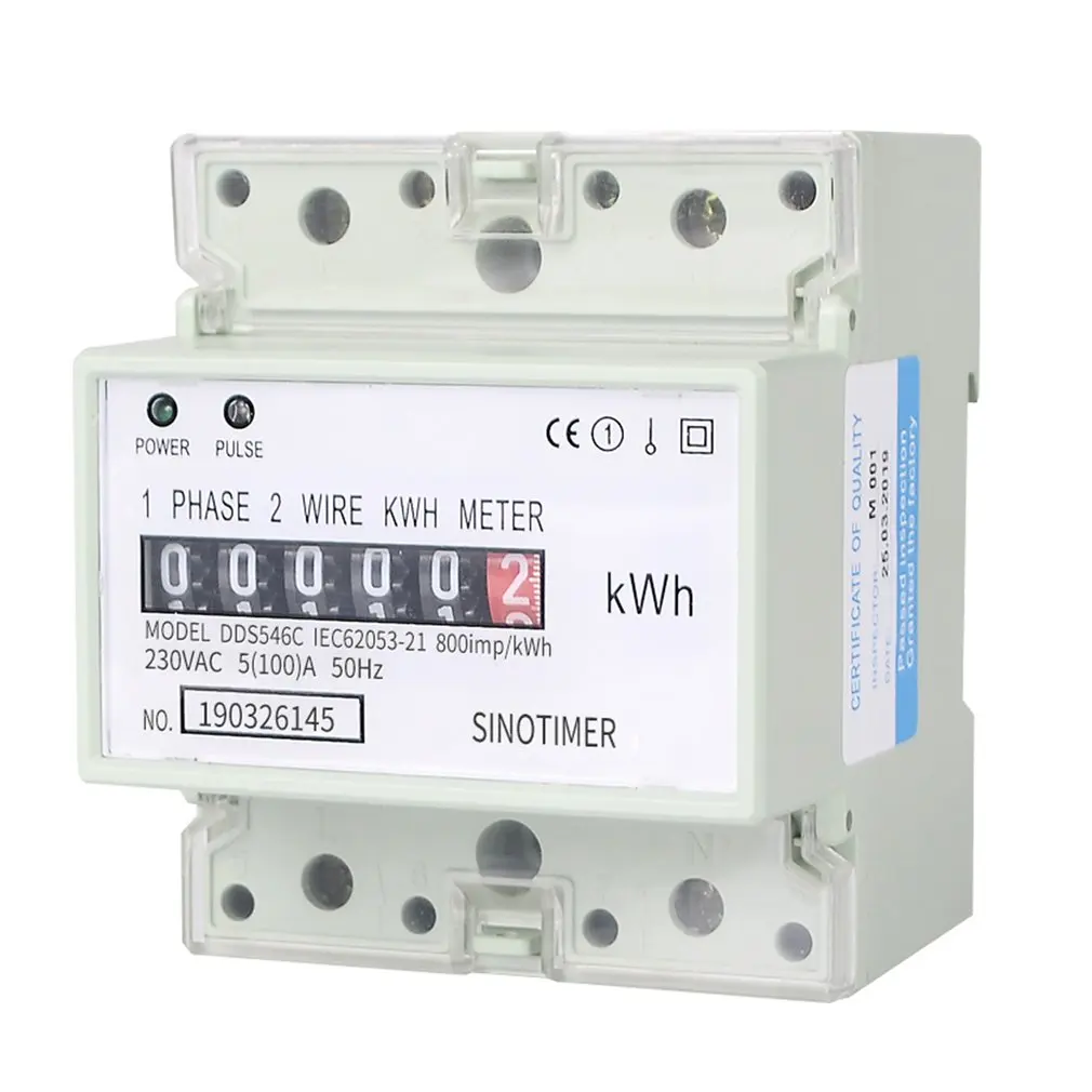 SINOTIMER DDS546C 230VAC однофазный счетчик энергии 4 P аналоговый Электрический ваттметр