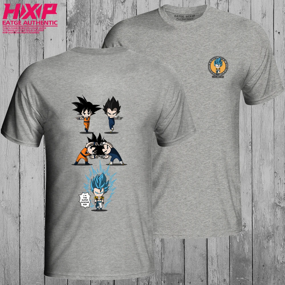 Dragon Ball Супер Gogeta футболка креативная футболка аниме HIXIP дизайн футболка с двусторонним принтом Мужская и женская хлопковая футболка - Цвет: Gray
