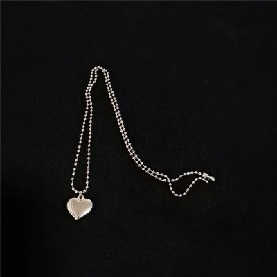 Heart necklace 55cm Корейское винтажное ожерелье в стиле Харадзюку из нержавеющей стали с подвеской в виде цветка, цепочка для ключицы, крутые ювелирные изделия в стиле хип-хоп для девушек и женщин - Окраска металла: Heart necklace 55cm
