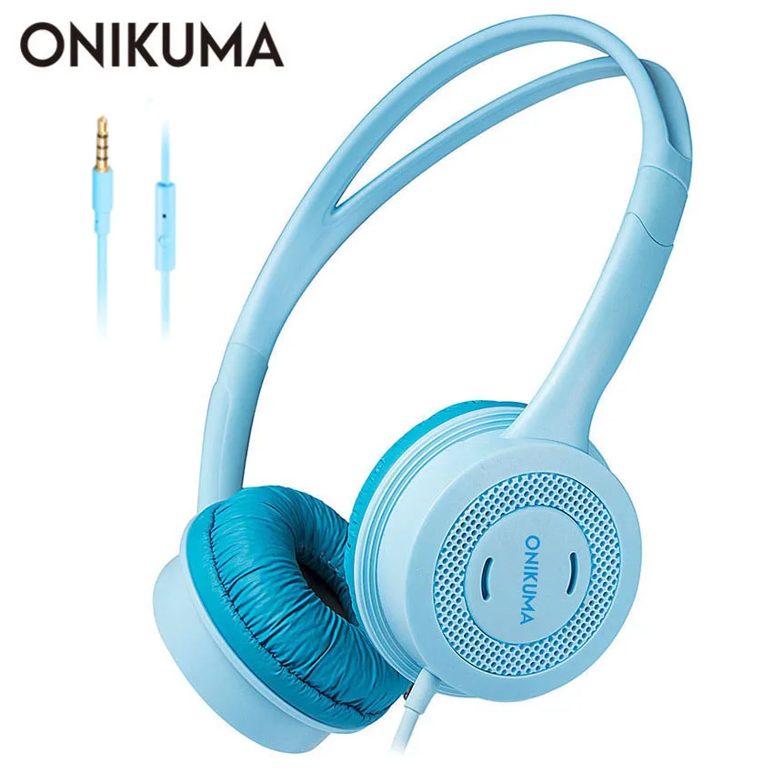 Blue No Retail Box ONIKUMA M100 детская гарнитура casque PS4 аудио наушники Детские проводные наушники с микрофоном для nintendo переключатель планшет телефон - Цвет: Blue No Retail Box