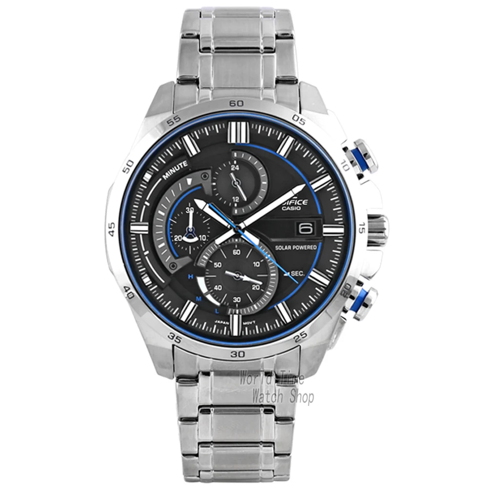 CASIO Часы повседневные деловые Солнечный водонепроницаемый модные мужские часы EQS-600D-1A2 EQS-600D-1A9 EQA-600D-1A2 EQS-600BL-1A - Цвет: EQS600D1A2
