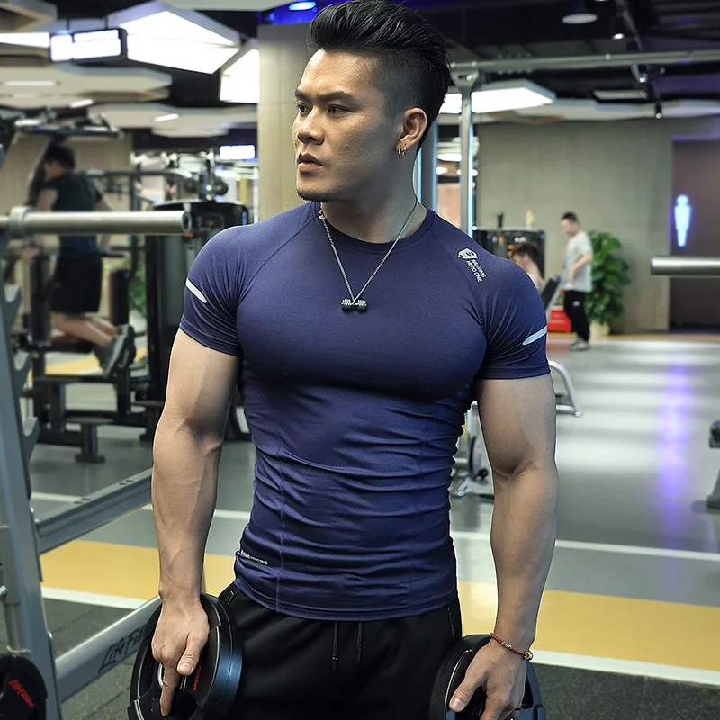 Hi Leopard sen shi одежда для фитнеса Мужская быстросохнущая одежда спортивные колготки футболка с коротким рукавом для бега фитнес инструктор Бро