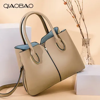 

QIAOBAO Genuine Leather Women Handbag Luxury Women Bag Designer Brand Bag Women Shoulder Crossbody Bag Casual Tote