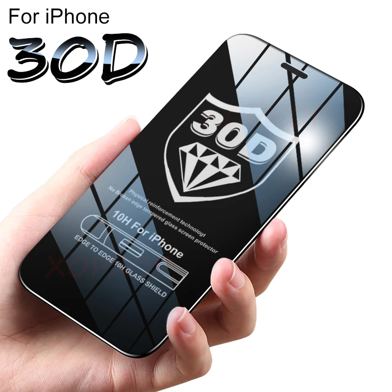 Защитное закаленное стекло с полным покрытием для iPhone 13 12 11 Pro Xs Max X XR защита