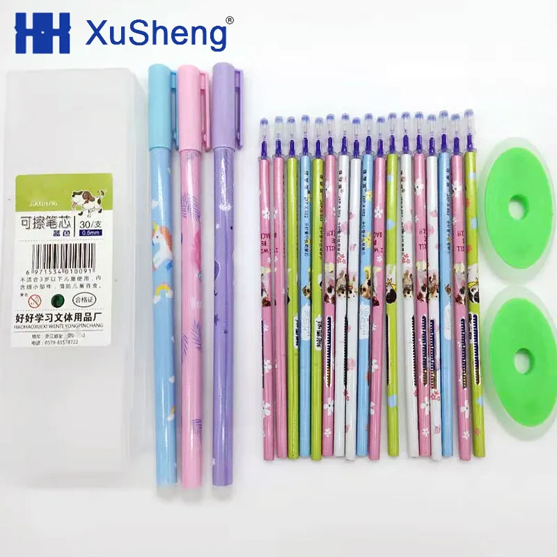 

Cartoon Erasable Gel Pen 0.5mm Erasable Pen Refill Rods Blue Black Ink Washable Handle For School Stationery Office Writing