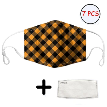 

THIKIN Classic Plaid Design Mouth Mask for Women&Men&Kids Washable Reusable Mouth Cover Masks with 7 Filters Non-disposable