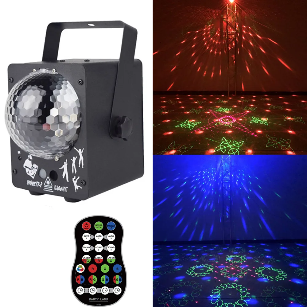 

Disco Laser Light RGB Projector Party Lights Disco Ball Lamp Sound Activated Laser Effect Light for Music Christmas Party KTV