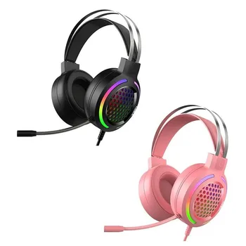 

Wired Gaming Headset 7.1 Surround Sound Stereo Earphones USB Microphone Breathing RGB Light For PC Gamer Headphones