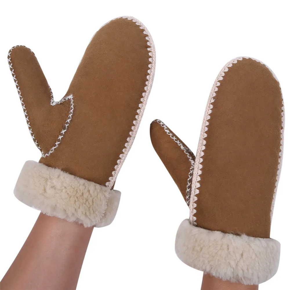 Новая мода испанская Мериносовая овчина рукавица ручная вязка перчатка настоящая овчина