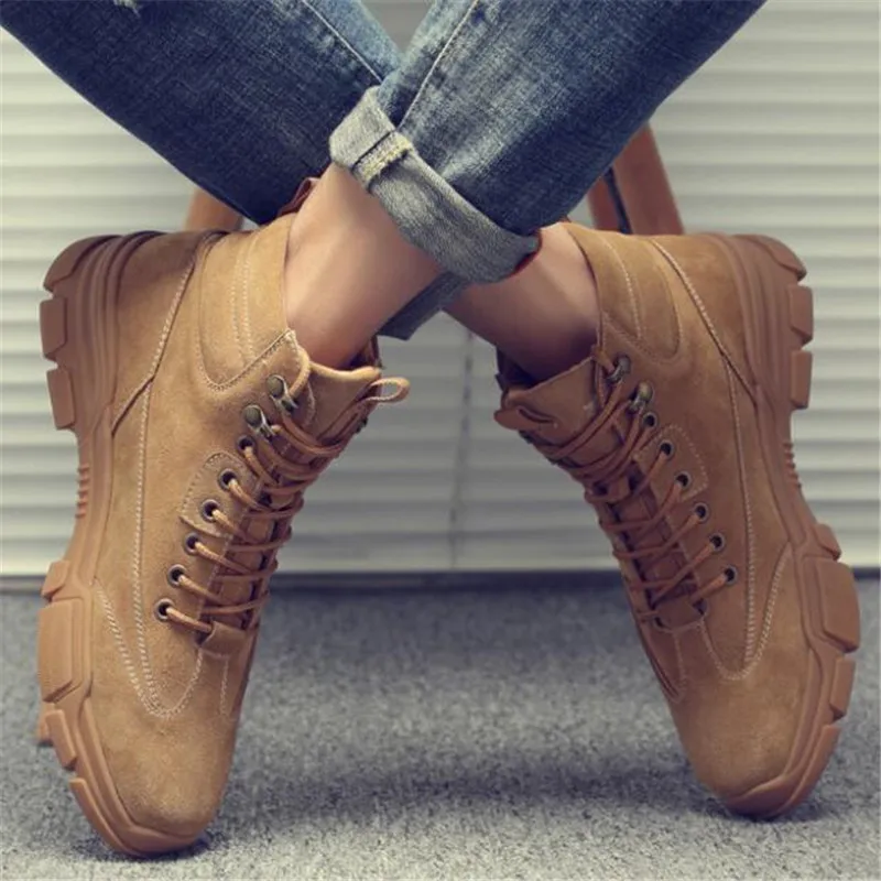 

Designer New high-help winter men's shoes leather fashion breathable casual sneakers shoes non-slip comfort loafers men shoes