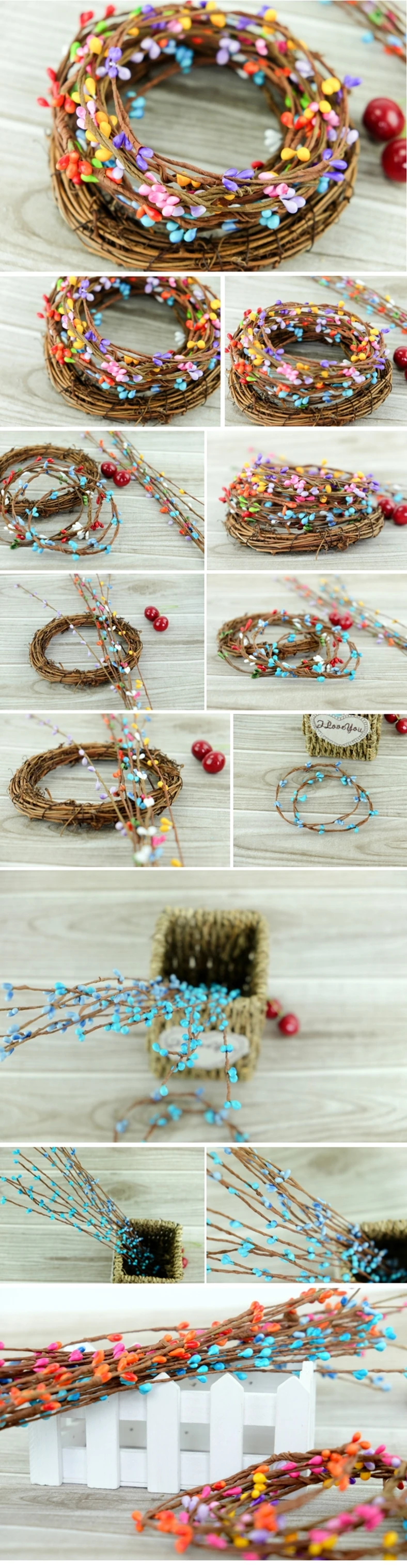 65 см 10 шт./лот искусственная тычинка венок ягоды DIY ремесла цветок для свадебной вечеринки украшения Скрапбукинг цветы