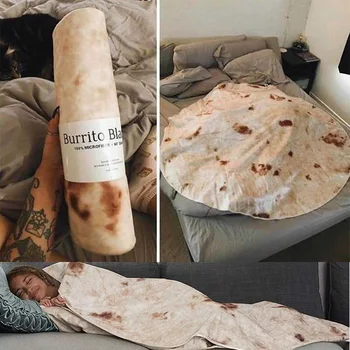 

Creative Simple Mexican Burrito Blanket Tortilla Blanket Air Conditioning Siesta Quilt Dormitory Pancake Blanket LB61520