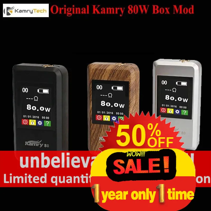 100% Оригинал Kamry 80 Вт коробка мод подходит для 18650 батареи с tft-экраном RBA &amp RDA