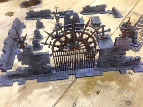TRPG игры DND деревянная сцена Готический стиль руины кладбище Неокрашенный 28 мм