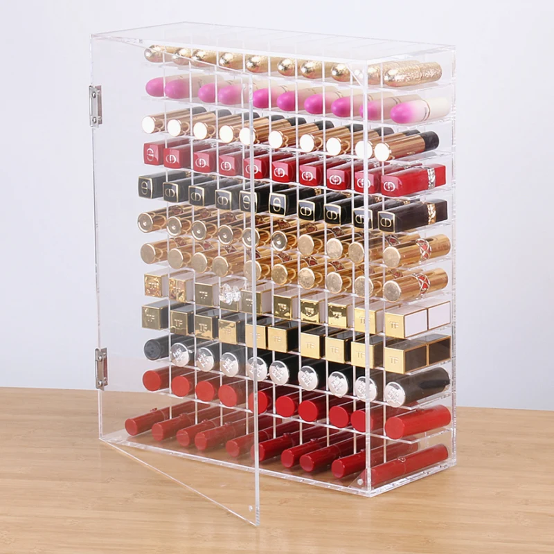 Lipstick Organizer Box Dressing Table Transparent Acrylic Storage Holder Desk Tidy Bracket Large Makeup Cosmetic Organizer Stand 4
