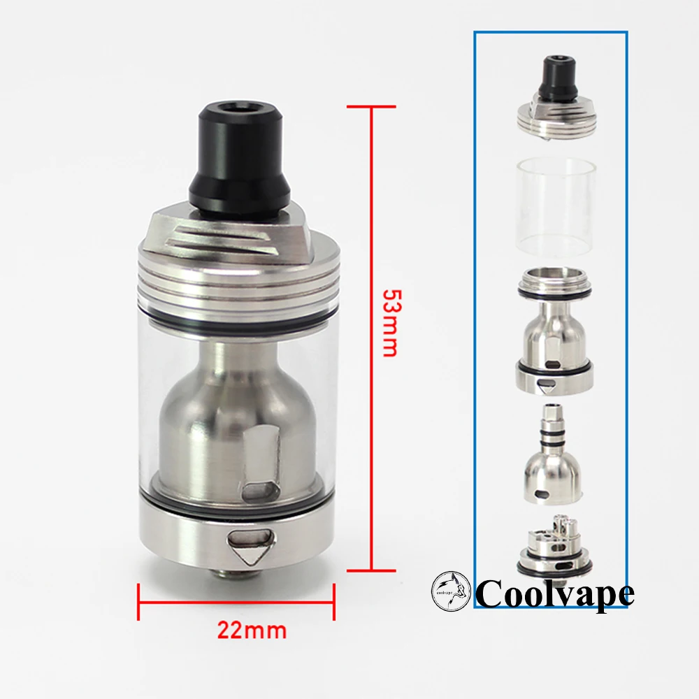 

SXK SKYLINE R RTA 22mm atomizer 316ss Single Coil MTL Tank 3.2ml capacity for 510 thread mechanical mod vape vs Berserker RTA