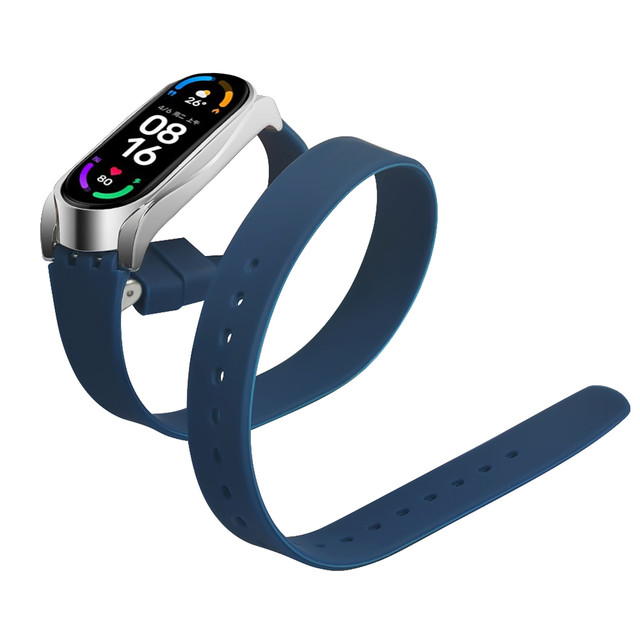 Watch Silicone Bracelet For Mi Band 6 Smart Wristband With Buckle  Replacement Metal Shell Extra Long Strap Accessories