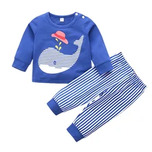 

Casual Costume Set Outfits Baby Clothing Sets Autumn Baby Suit Boy Outfits Long Sleeve Cartoon Animal Print Blouse+Pants