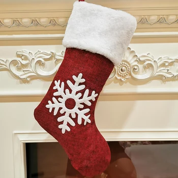 

Elk Stockings Bag Embroidery Kids Storage Bag Gift bag Christmas Socks