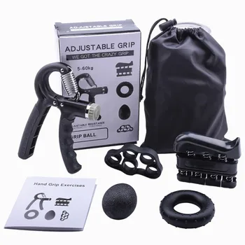 

5pcs/Set Hand Grips Ball Ring Grip Adjustable Resistance Hand Gripper Fitness Equipment Finger Forearm Strength Exerciser