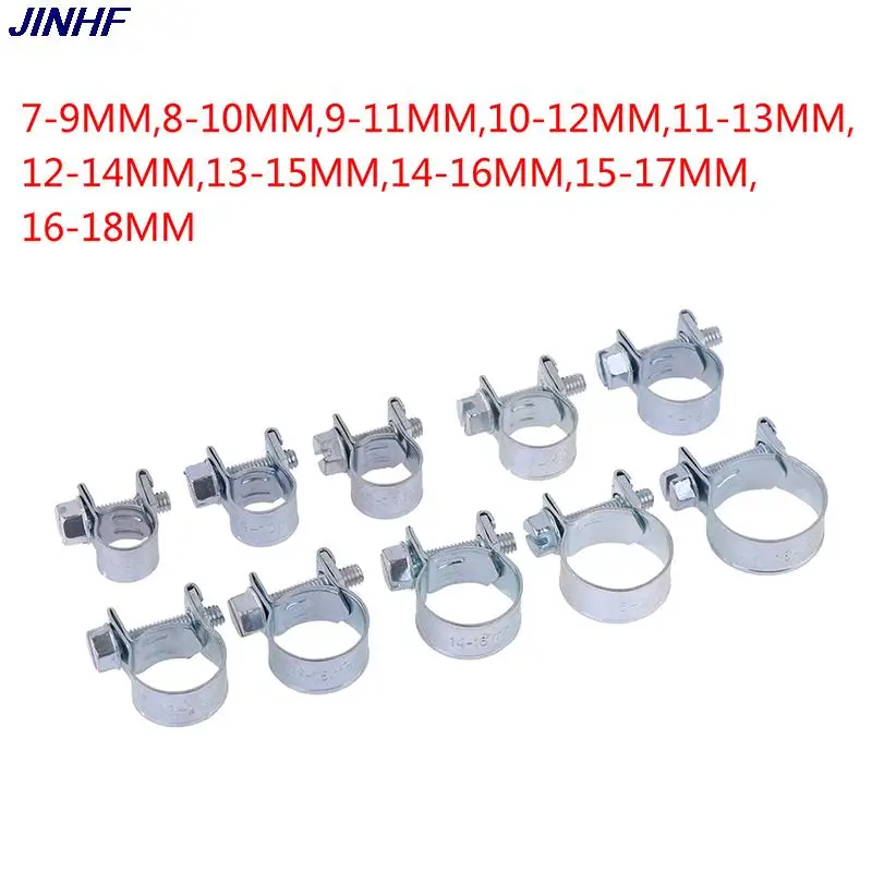 10PCS/Set Car Fuel Hose Clips Hoses Clamps Set Mini Carbon Steel Air