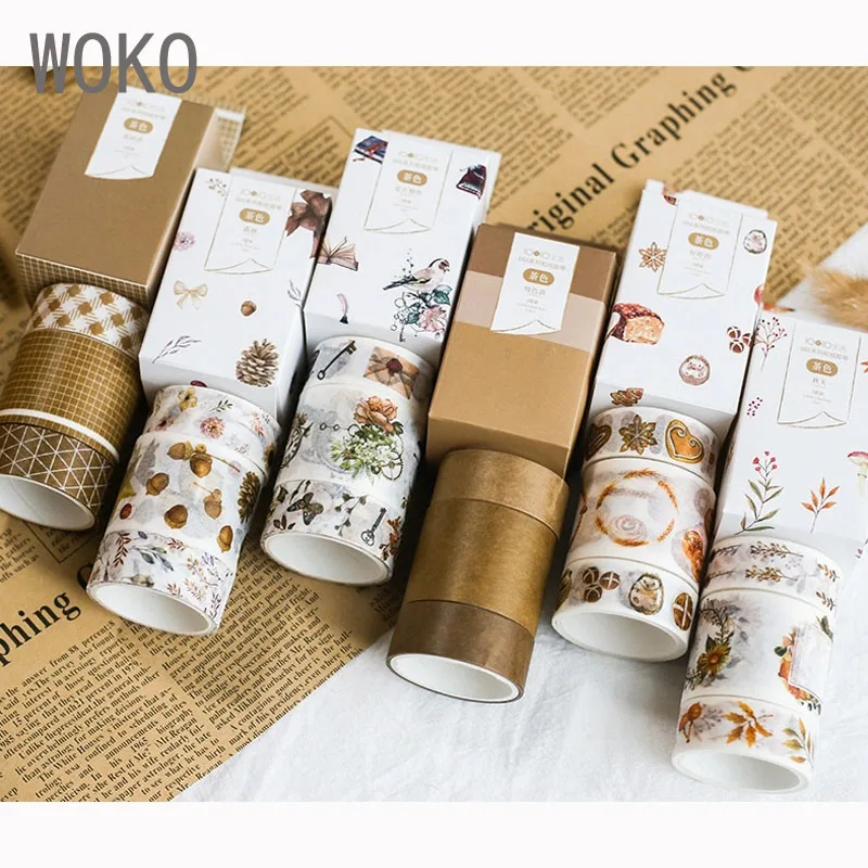 

18 Rolls Maiden Heart Masking Tape Retro Fresh Cute Simple Dream Plant Animal Sticker Washi Tape DIY Bullet Journal Scrapbooking