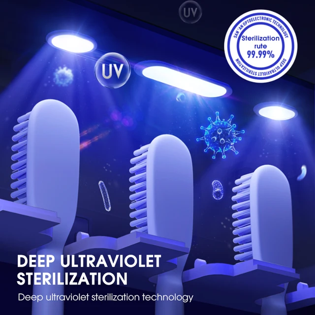 Intelligens Uv Fogkefe Tartó Falra Szerelt Sterilizáló Automatikus Fogkrém Sajtos Adagoló Fürdőszoba Kiegészítők Készletek - Image 2