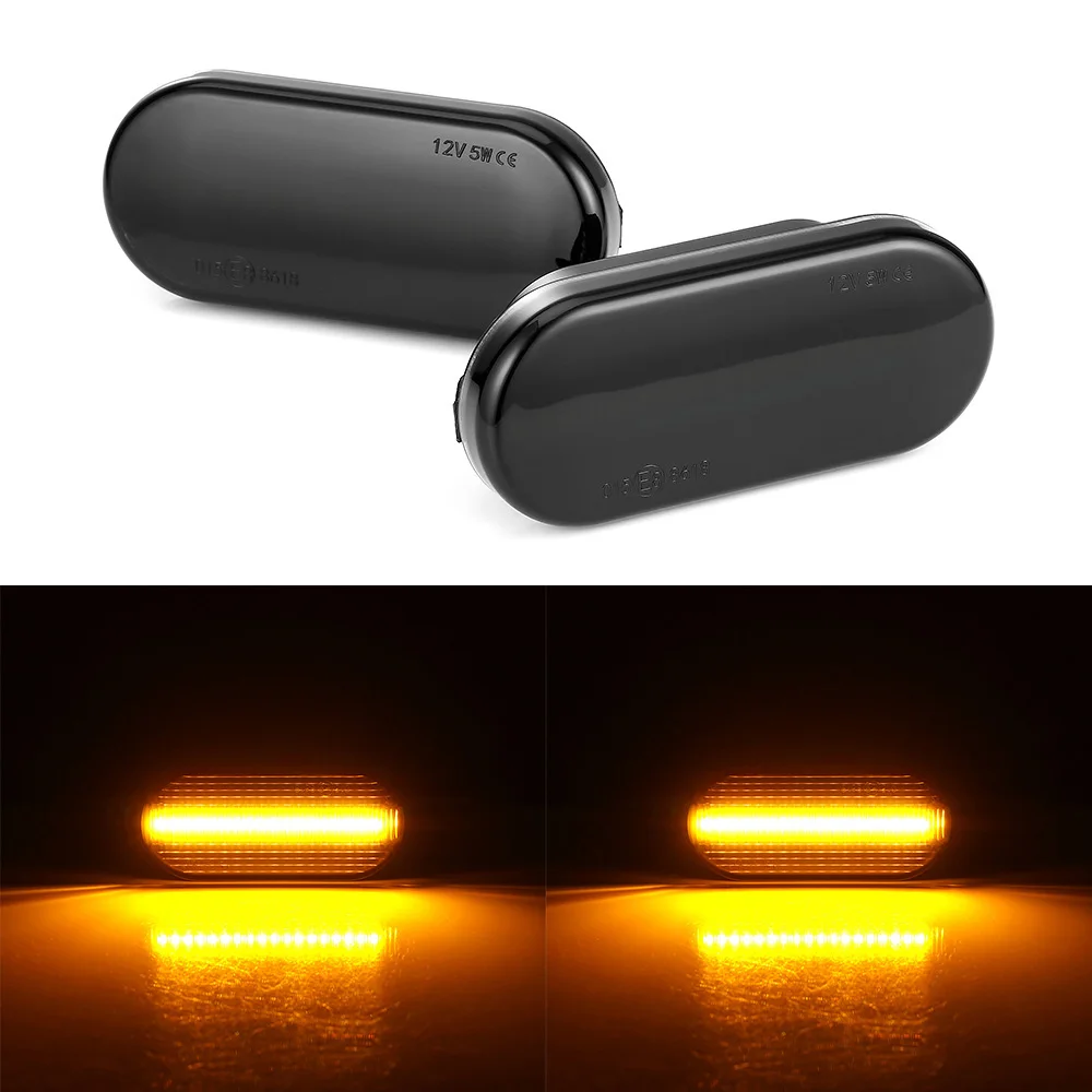

Car Side Marker LED Water Flow Turn Signal Light Lamp Amber 3528SMD For Carnival Golf Bora Ford Skoda Car Side Signal Light