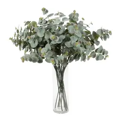 8Xartificial эвкалиптовая гирлянда длинные серебряные листья доллара Лиственные растения зелень сад Свадебный декор