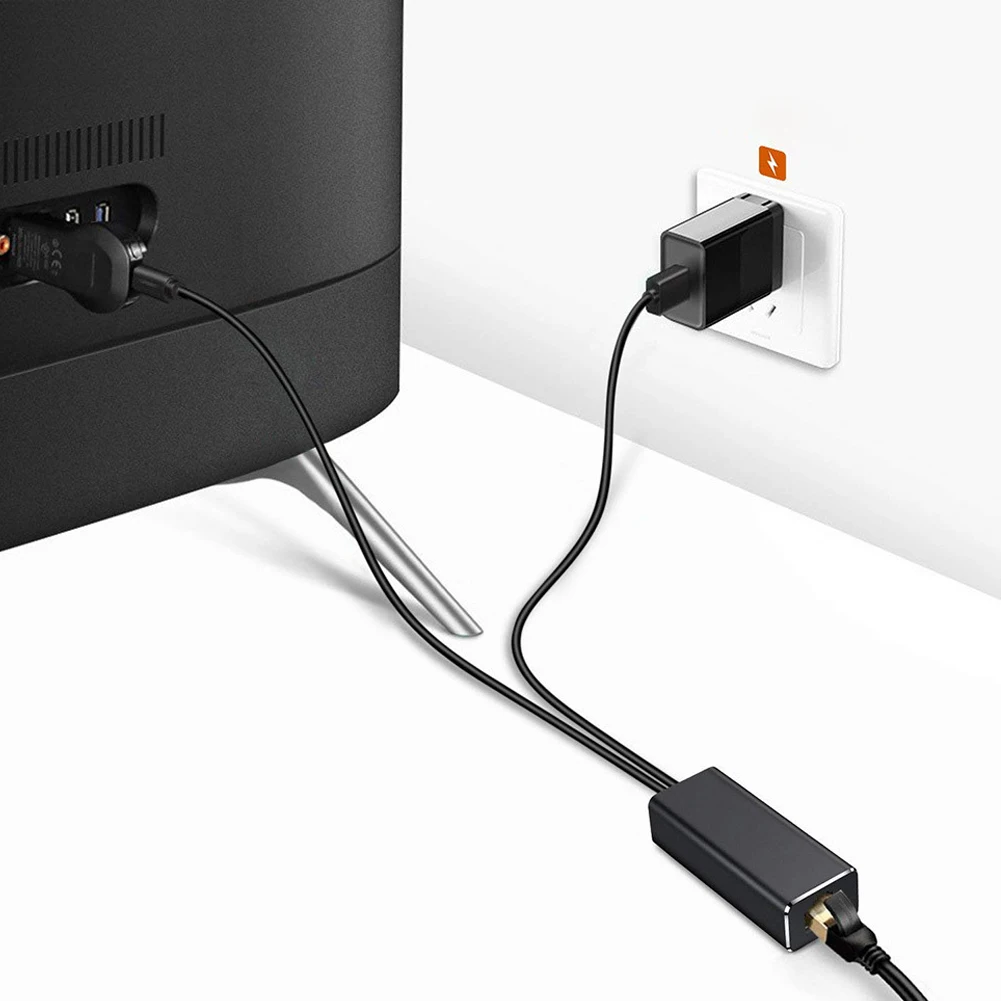 Micro 100M NIC 2 в 1 USB сетевой Ethernet Кабель-адаптер для Chromecast Fire tv Stick без буферизации