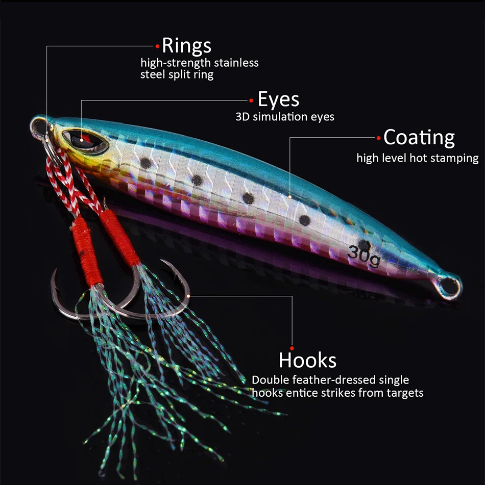 jig metal fishing lure jigging artificial bait 20g 30g fishing wobbler for sea bass freshwater saltwater fishing (4)