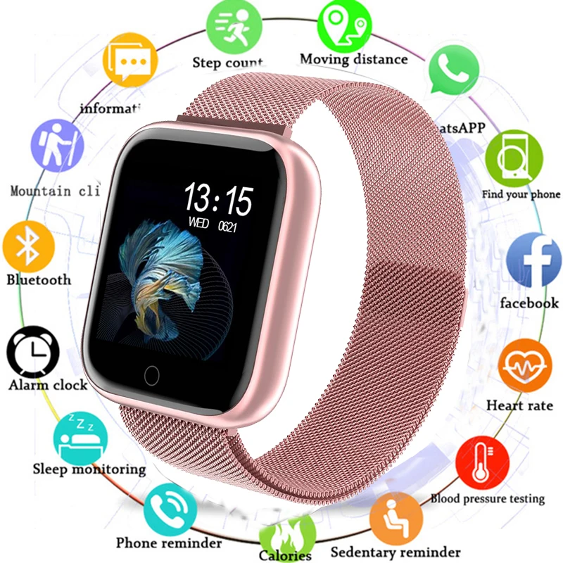 Женские водонепроницаемые Смарт-часы P70 P68 Plus Bluetooth Smartwatch для Apple IPhone Xiaomi монитор сердечного ритма фитнес-трекер