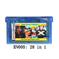 32 бит видеоигры картридж Консоли Карты все в 1 Compilation английский язык для nintendo GBA - Цвет: EN005  28 in 1