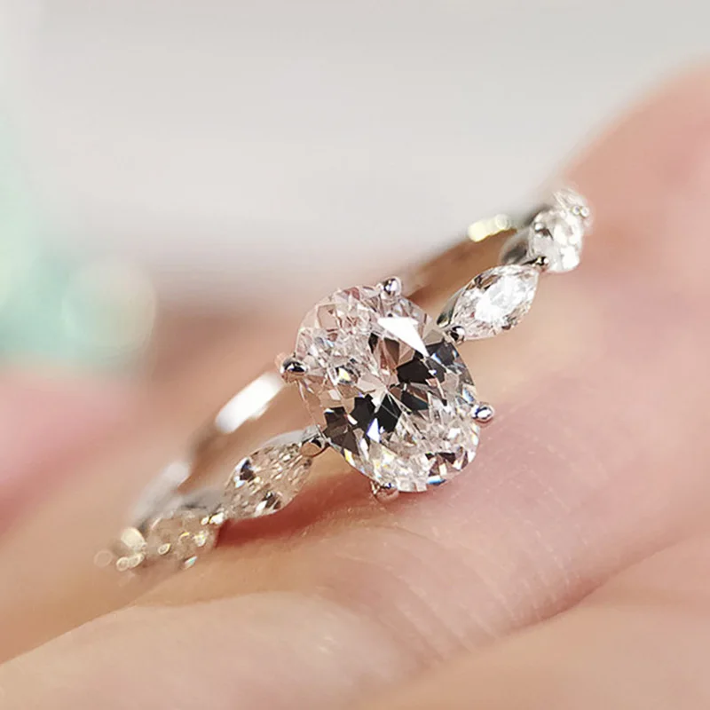 Engagement Rings Wedding Rings Finger Rings Women Engagement Rings AAA Cubic Zircon Silver Color Proposal Ring Lover Wedding Jewelry